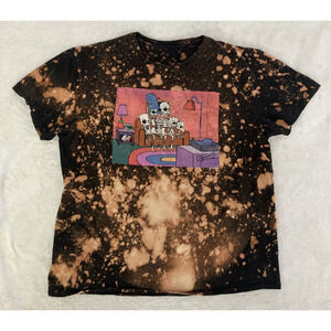 The Simpsons Shirt Mens XL Skeleton House Of Horror Halloween Tie Dye Brown